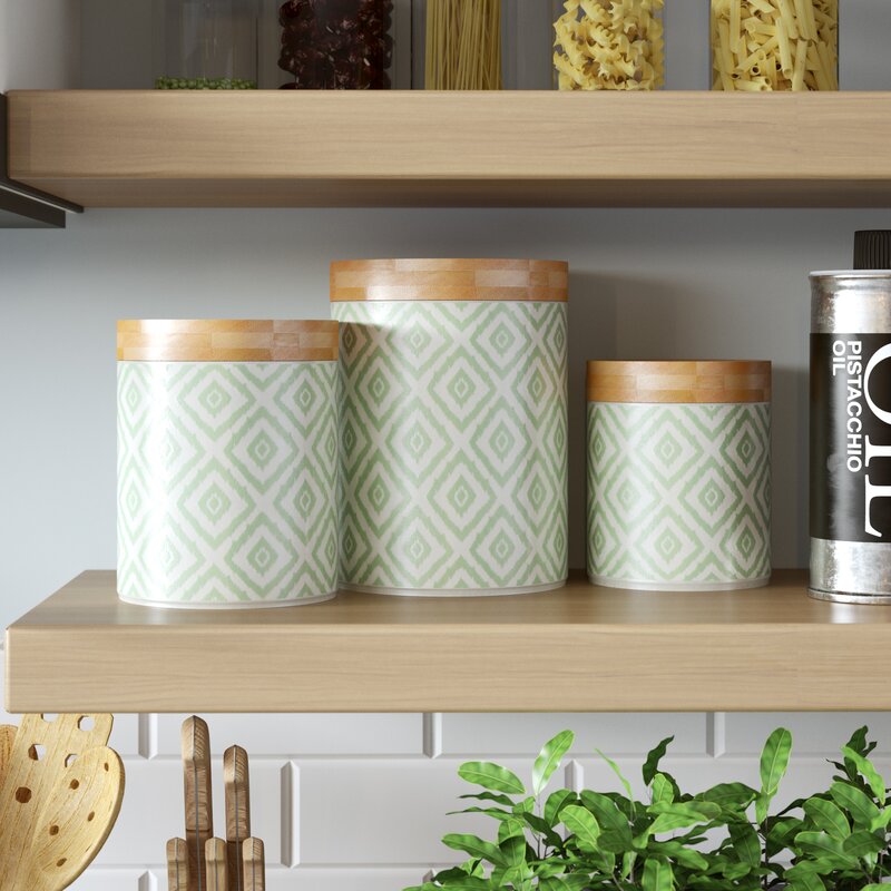 Latitude Run Hannan 3 Piece Kitchen Canister Set Reviews Wayfair   Hannan 3 Piece Kitchen Canister Set 